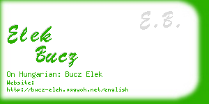 elek bucz business card